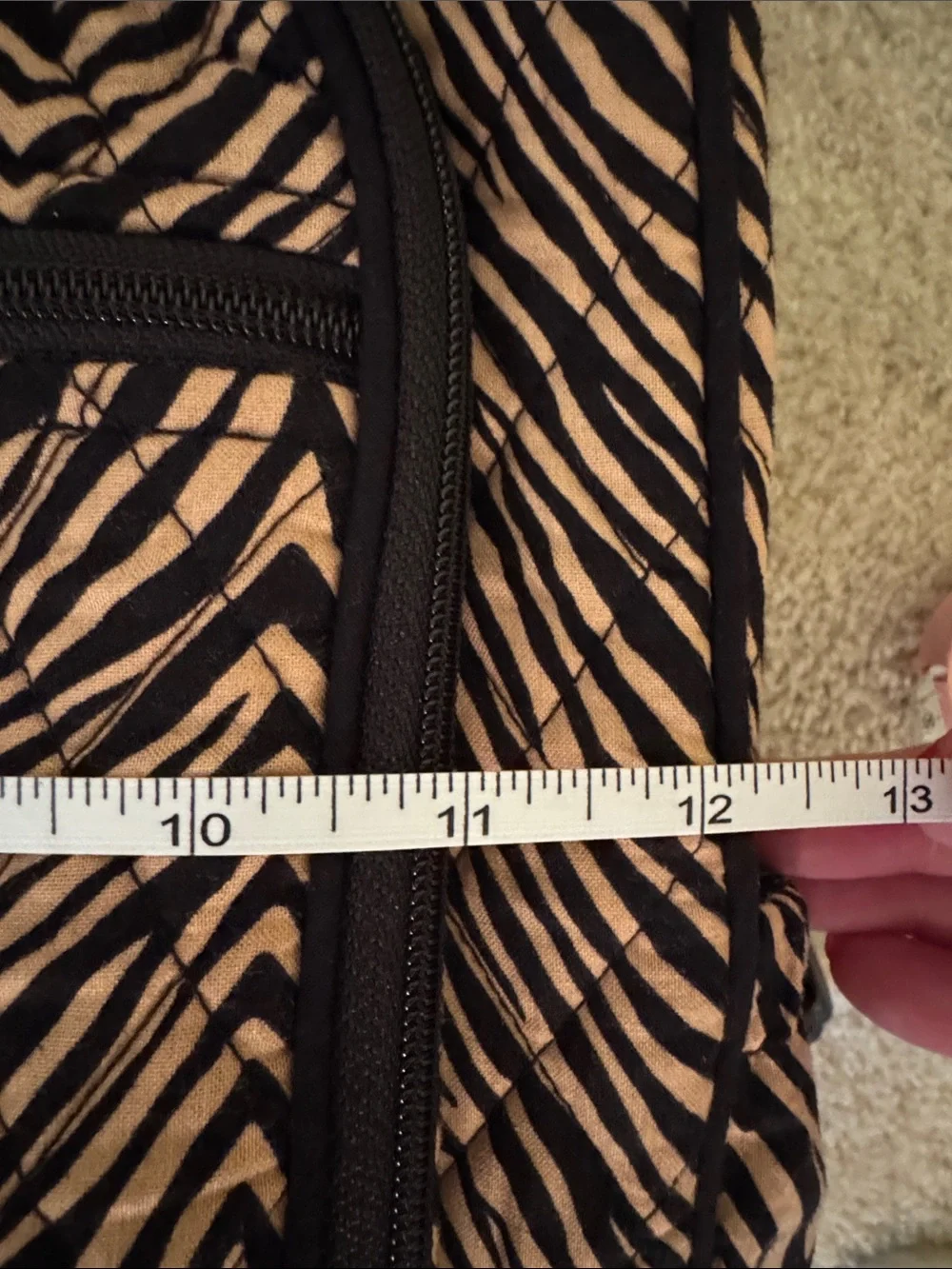 Vera Bradley Black & Tan Zebra-Print Campus Backpack